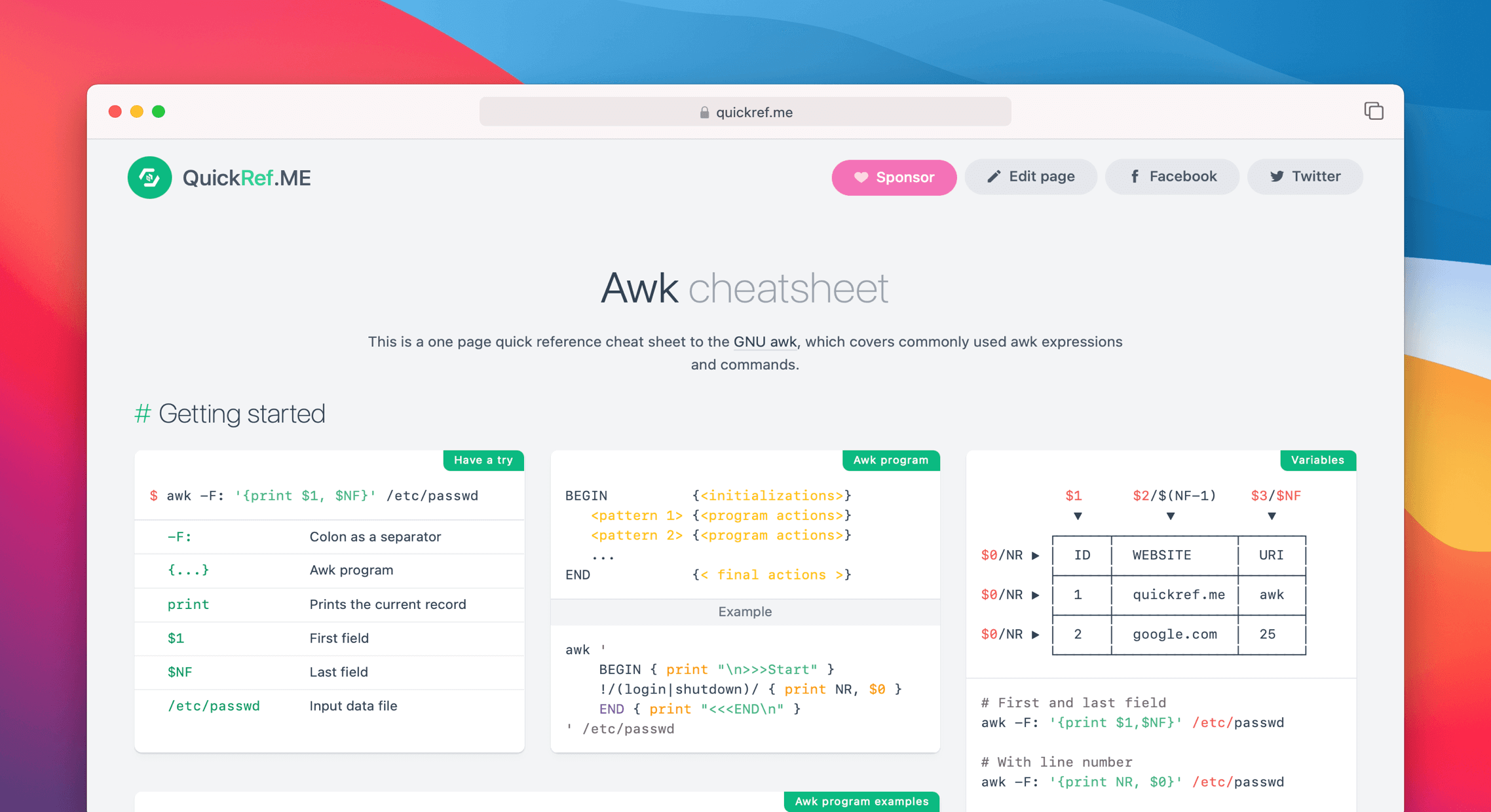 Awk Command Cheat Sheet Quick Reference awk-command-cheat-sheet-quick-reference